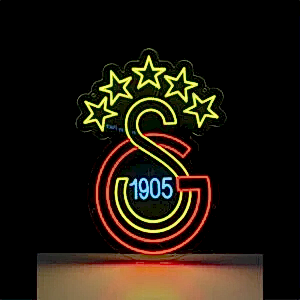 galatasaray logo neon led tabela 1905 sarı kırmızı