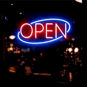 open yazılı neon led tabela kafe restoran için