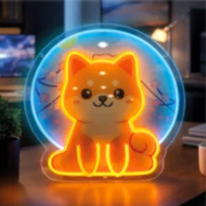 sanatsal neon led kedi figürü ortam içinde kullanım